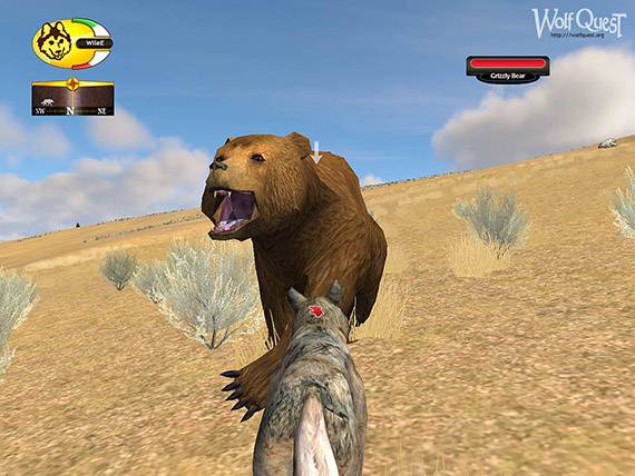 Screenshot from the game WolfQuest